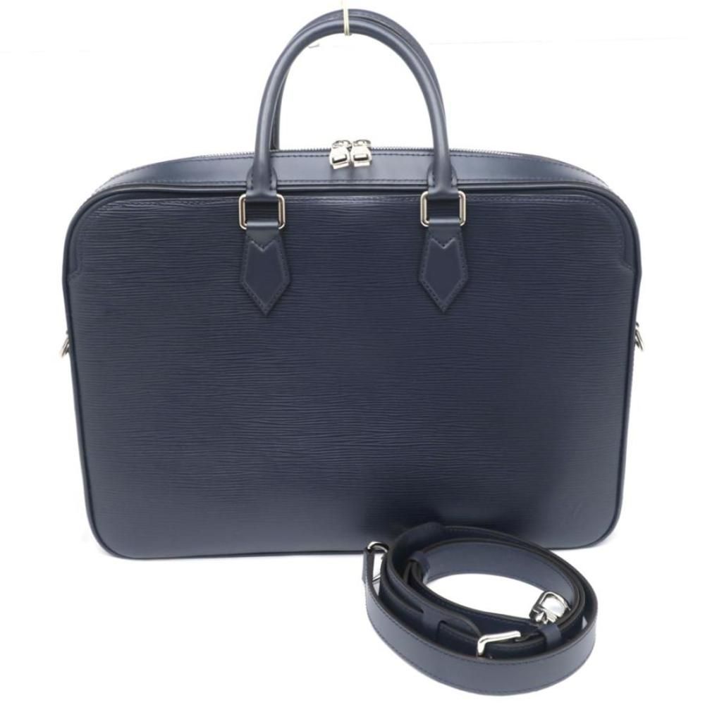 Louis Vuitton Dandy Briefcase MM Business Bag Epi Leather Blue Marine Navy